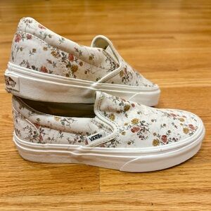 NWOT — Vans Ivory Floral Slip-On Shoes